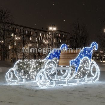 Светодиодная конструкция "Новогодние Сани Деда Мороза" 