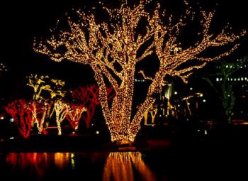 Новогодние елочные электрогирлянды, световые деревья и фигуры