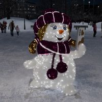 Светодиодная фигура "Снеговик Фотограф"