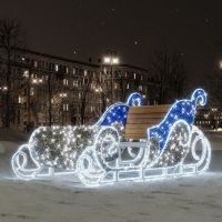 Светодиодная конструкция "Новогодние Сани Деда Мороза"