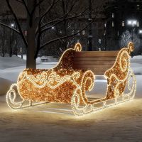 Светодиодная конструкция "Золотые сани Деда Мороза"