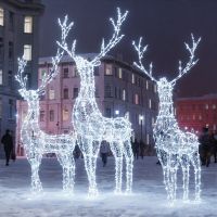Светодиодная фигура "Семья оленей"