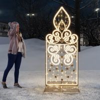 Светодиодная декорация "Свеча малая"