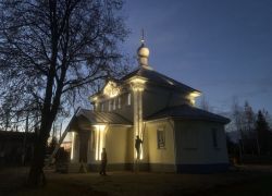 Монтаж фасадных светильников.